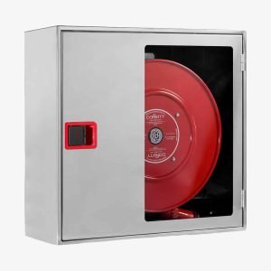 Внутренний пожарный кран в комплекте CR3X Ø25, полужёсткий рукав 20 м, корпус из нержавеющей стали, дверца из нержавеющей стали со стеклом, EN 671-1 | Cofem (Испания)