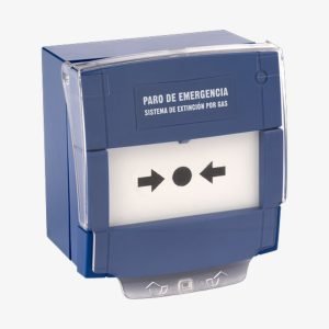 Buton manual de oprire a stingerii PUC-PRE (albastru), cu element fragil, EN 12094-3 | Cofem (Spania)