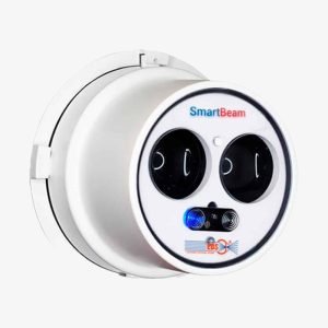 Detector liniar de fum reflexiv motorizat DLRCM60, 5–60 m, aliniere prin aplicație mobilă, EN 54-12 | Cofem (Spania)