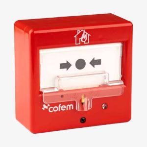 Buton manual de alarmă incendiu adresabil PUCAY, rearmabil, cu izolator, EN 54-11 (capac inclus) | Cofem (Spania)