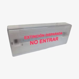 Panou luminos LLH cu text „Stingere declanșată” și buzzer, 12–30 Vcc | Cofem (Spania)