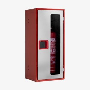 Dulap pentru stingător cu pulbere, ușă roșie cu vizor, 300 × 610 × 245 mm | Cofem (Spania)