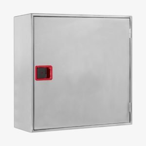 Hidrant interior echipat B330 Ø25, furtun semirigid 30 m, corp roșu, ușă din inox cu vizor, EN 671-1 | Cofem (Spania)