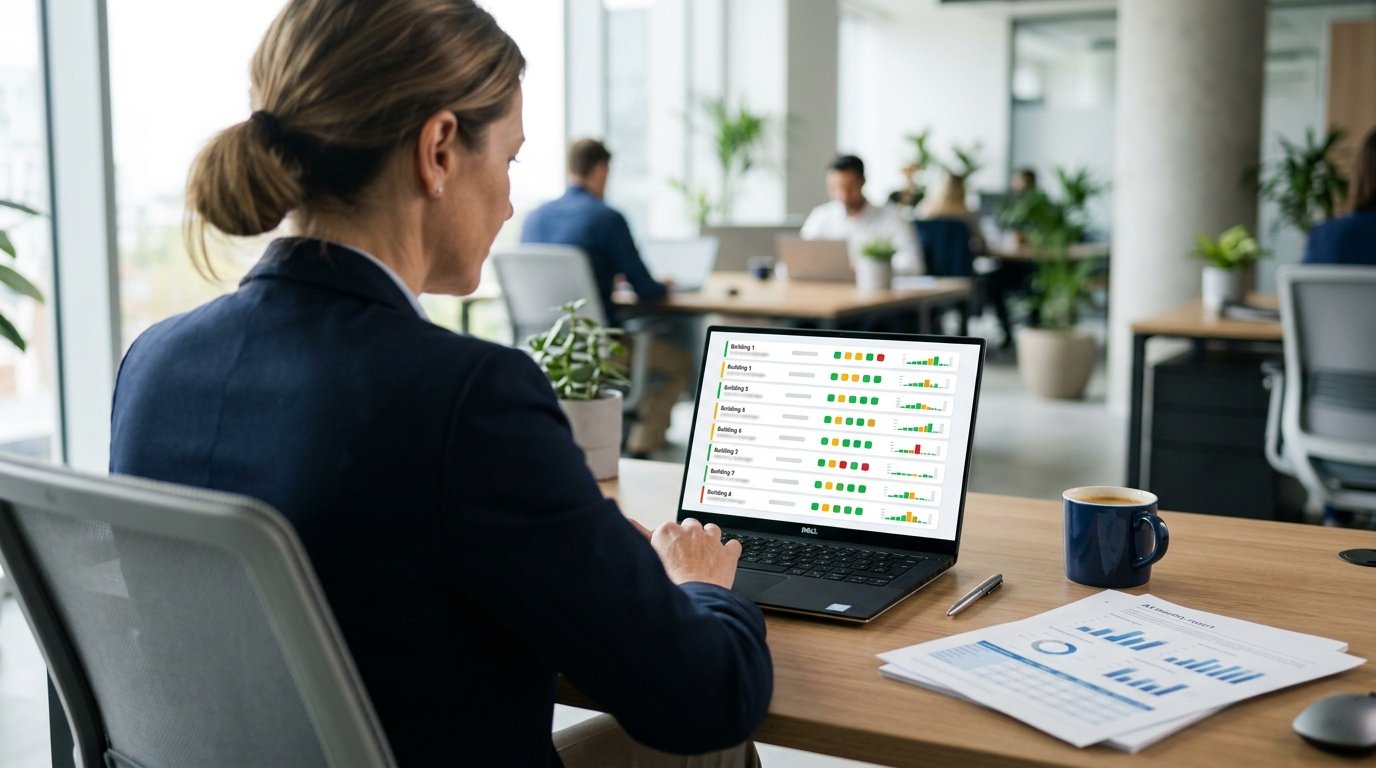 Managerul vede raportul privind starea PSI pe obiective